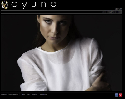 screenshot of montreal designer oyuna's new site, photography by Stoffel De Roover - Lumendipity